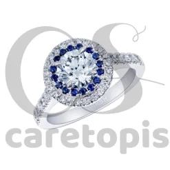 Exquisite Sapphire Halo Engagement Ring in Tennessee